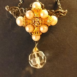 LA09 Orion Artistry "Abigail" Necklace/Brooch Combo Vintage Jewelry